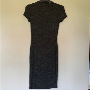Gray Short-sleeve sweater dress -S